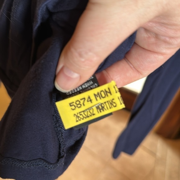 Grace Navy Blue Splice Wrap Top Size Small - Picture 4 of 6